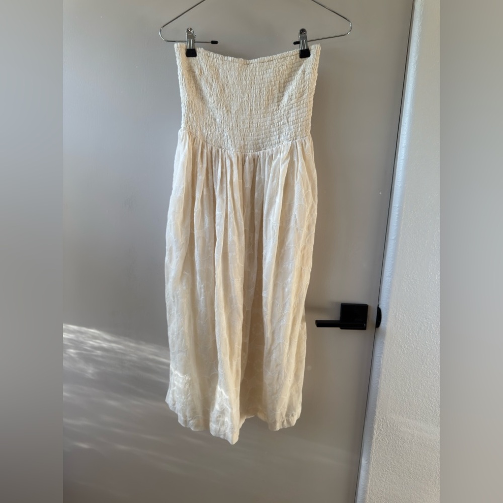 LPA Cream Lace Strapless Dress
